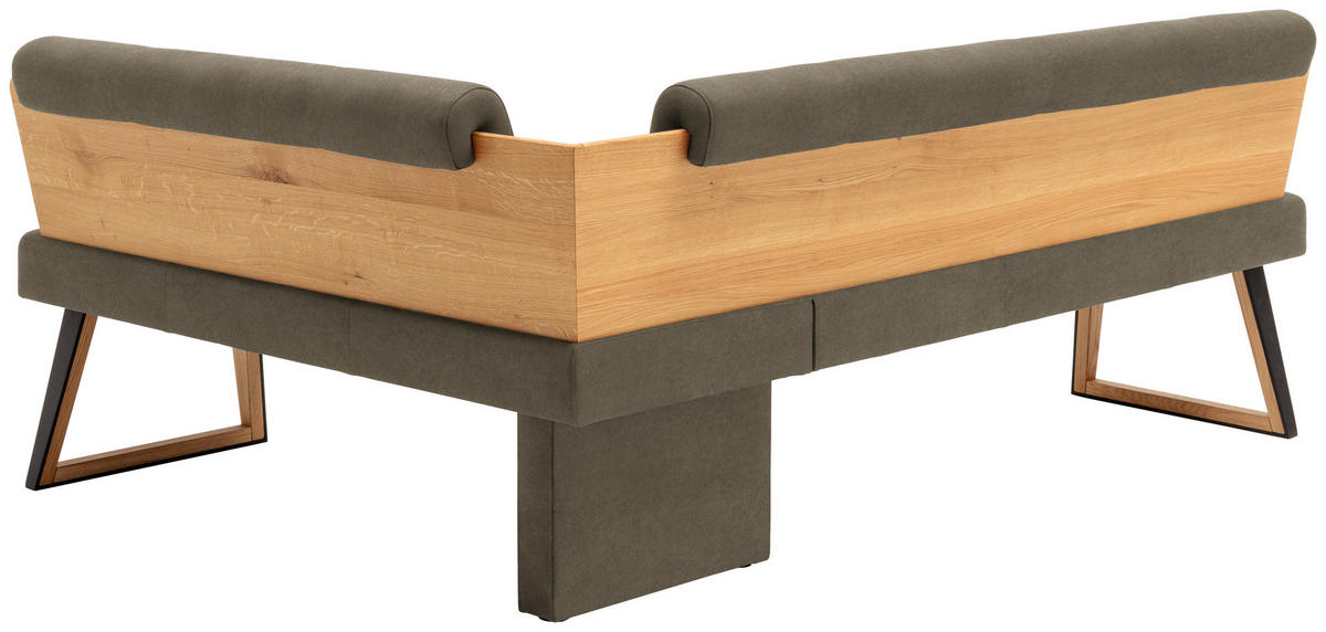 ECKBANK 165/215 cm  in Schlammfarben, Wildeiche  - Wildeiche/Schlammfarben, Design, Holz/Textil (165/215cm) - Venda