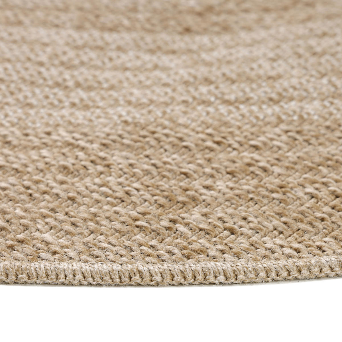 TEPPICH Outdoor Flachgewebe Vintage Polypropylen Balkon Beige Rund 80x80 - Beige, Textil (80/80cm) - KADIMA DESIGN