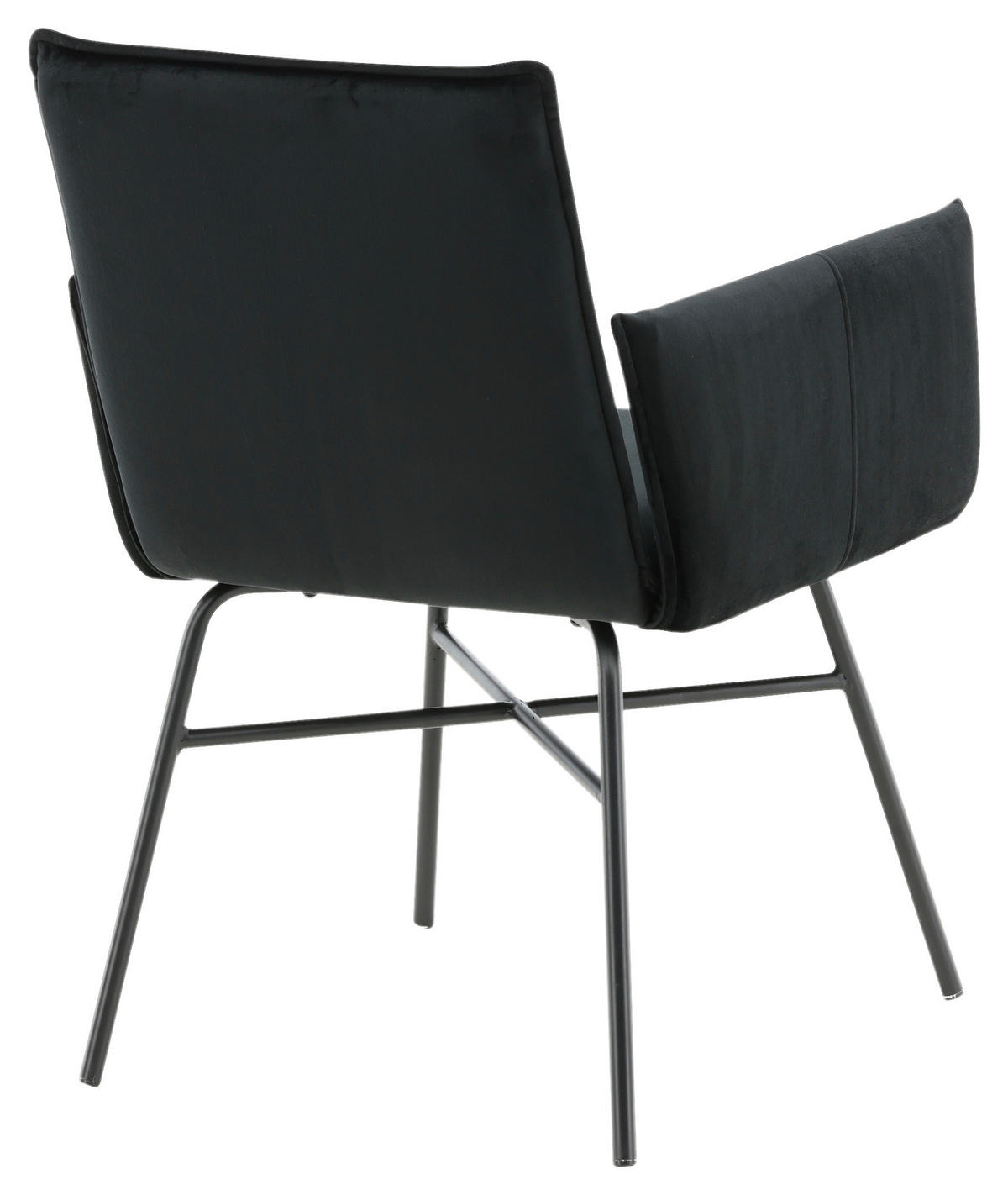 STOL stål sammet  - svart, Design, metall/textil (57/87/60cm) - Livetastic