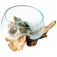 VASE 21 cm  - Klar/Ecru, LIFESTYLE, Glas/Holz (34/27/21cm) - Ambia Home