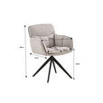 ARMLEHNSTUHL  Sitzfläche 360° drehbar, inklusive Armlehnen Webstoff  Schwarz, Beige  - Beige/Schwarz, Design, Textil/Metall (62/86/65cm) - Hom`in