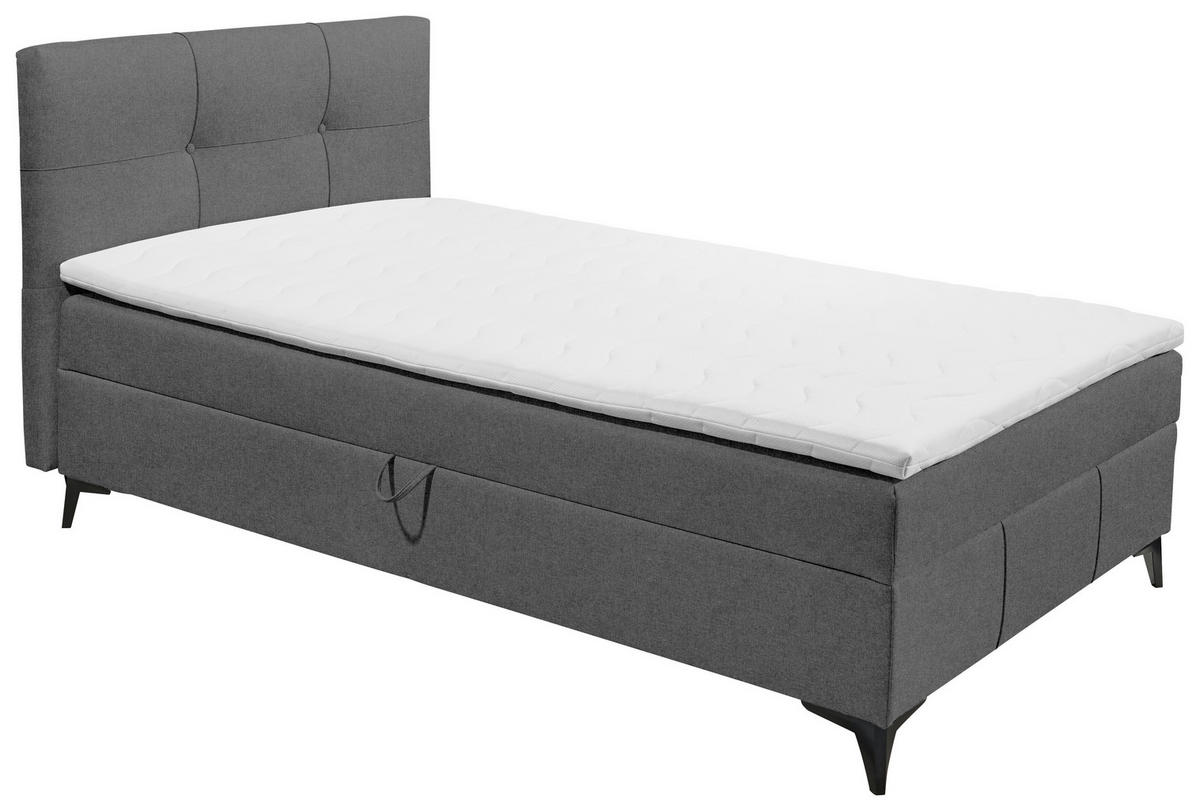 BOXBETT 120/200 cm  in Dunkelgrau  - Dunkelgrau, Basics, Holzwerkstoff/Textil (120/200cm) - Xora