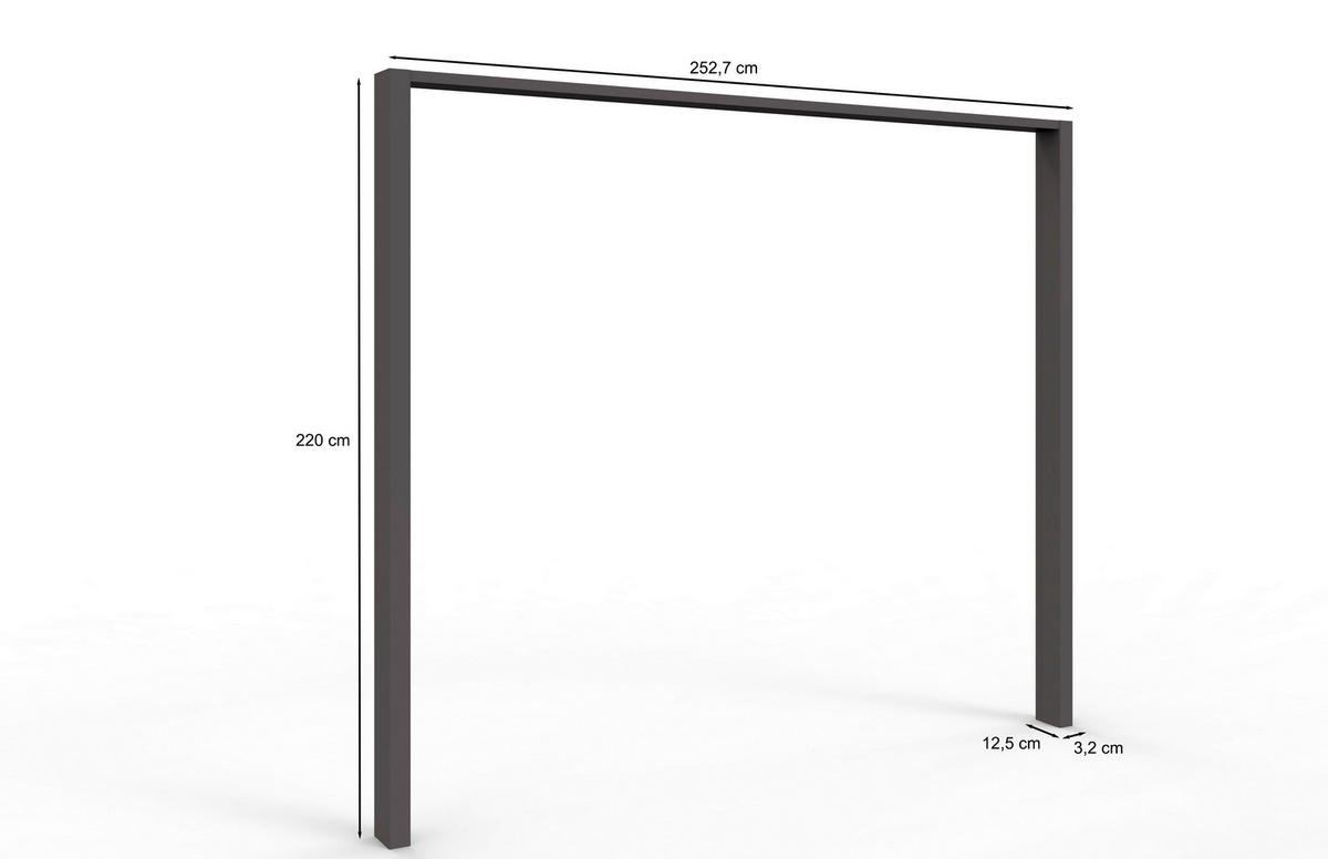 PASSEPARTOUTRAHMEN 256/220/12 cm   - Dunkelgrau, Konventionell, Holzwerkstoff (256/220/12cm) - Venda