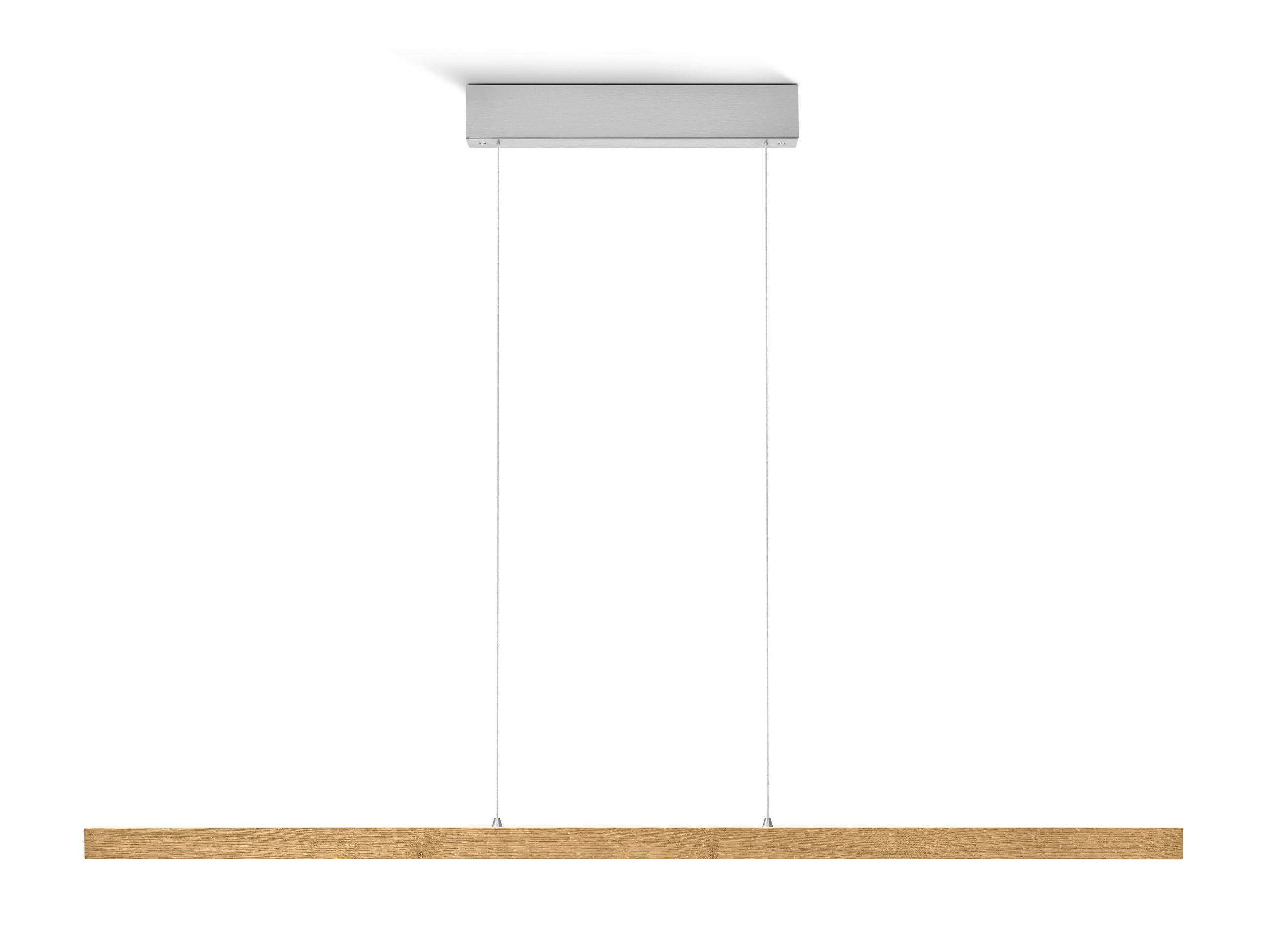 LED-HÄNGELEUCHTE 120/4/55-150 cm  - Silberfarben/Braun, Natur, Holz/Kunststoff (120/4/55-150cm) - Herzblut