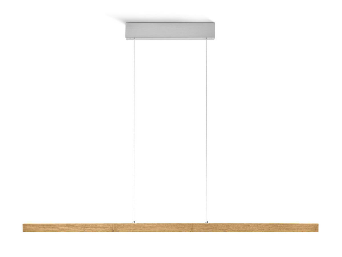 LED-HÄNGELEUCHTE 120/4/55-150 cm  - Silberfarben/Braun, Natur, Holz/Kunststoff (120/4/55-150cm) - Herzblut