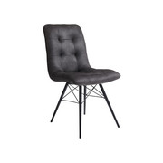 STUHL Mikrofaser Eukalyptusholz Sperrholz Schwarz, Dunkelgrau - Dunkelgrau/Schwarz, Design, Holz/Textil (48/88/62cm) - Hom`in