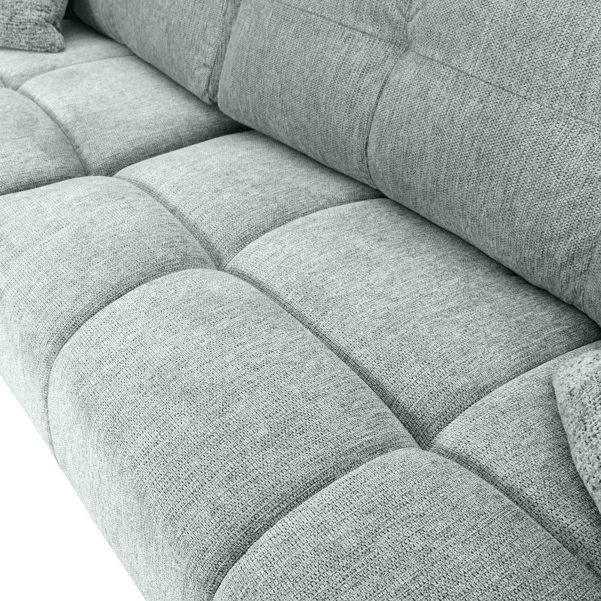 ECKSOFA Hellgrau Flachgewebe  - Hellgrau/Schwarz, KONVENTIONELL, Textil/Metall (180/295cm) - Carryhome