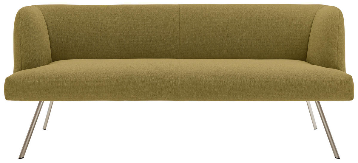 SITZBANK in Metall, Textil Grün, Edelstahlfarben  - Edelstahlfarben/Grün, Design, Textil/Metall (140/87/64cm) - Venjakob