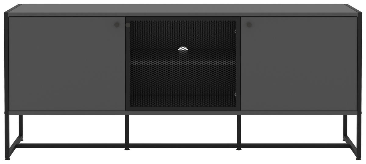 SIDEBOARD Anthrazit, Schwarz Befestigungsmaterial  - Anthrazit/Schwarz, MODERN, Holzwerkstoff/Metall (180/75/41cm) - P & B