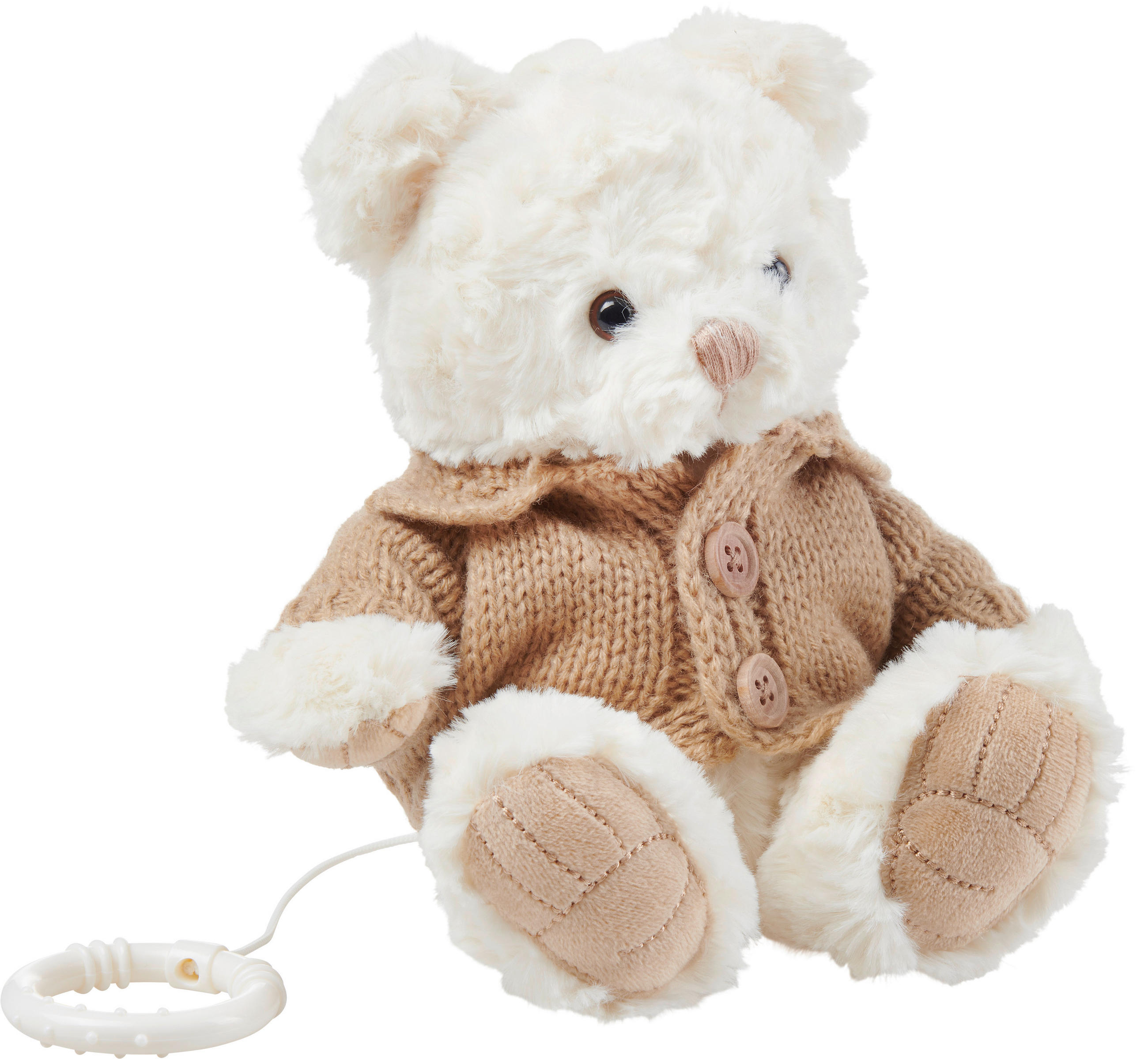 SPIELUHR BOBBY  - Braun/Weiß, Basics, Textil (18cm) - Patinio