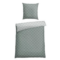 BETTWÄSCHE MABEL Renforcé 155/220 cm  - Dunkelgrün, Basics, Textil (155/220cm)