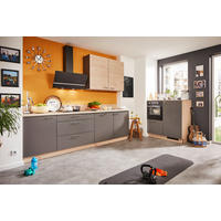 KÜCHENLEERBLOCK  270/120 cm  in Anthrazit, Eichefarben  - Chromfarben/Eichefarben, KONVENTIONELL, Holzwerkstoff/Metall (270/120cm) - Welnova