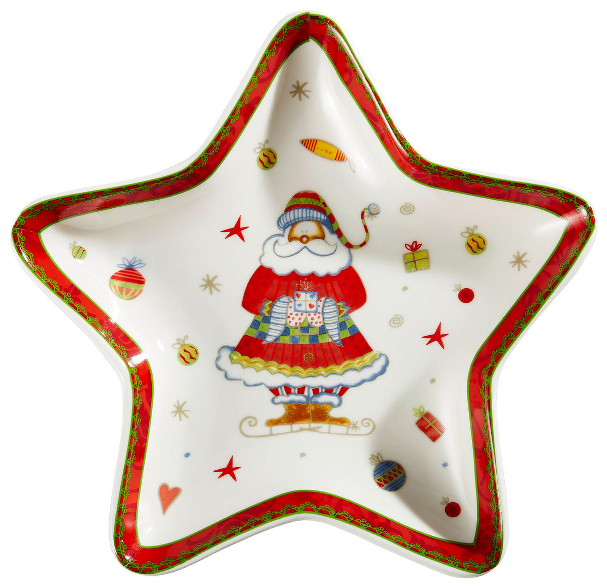 KÍNÁLÓTÁL 17,8 cm   - többszínű, Basics, kerámia (17,8cm) - X-Mas