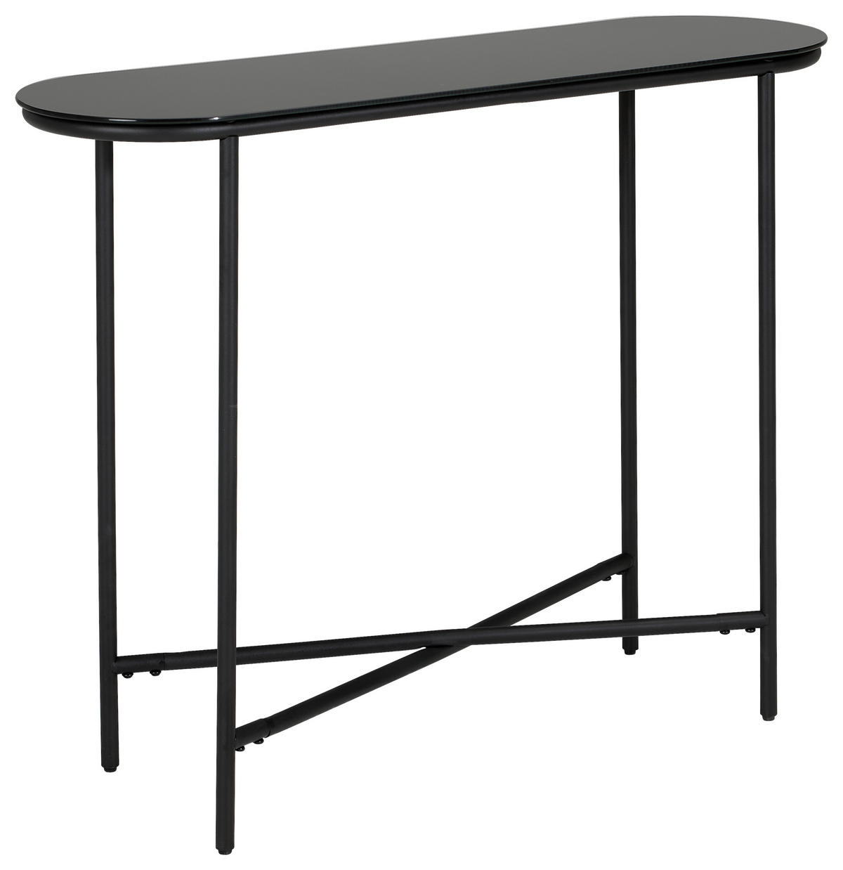 KONZOLOVÝ STOLÍK, čierna, 100/30/76 cm - čierna, Design, kov/sklo (100/30/76cm) - MID.YOU