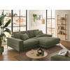 ECKSOFA in Feincord Mokka  253/177 cm  - Schwarz/Mokka, Design, Textil/Metall (253/177cm) - Dieter Knoll