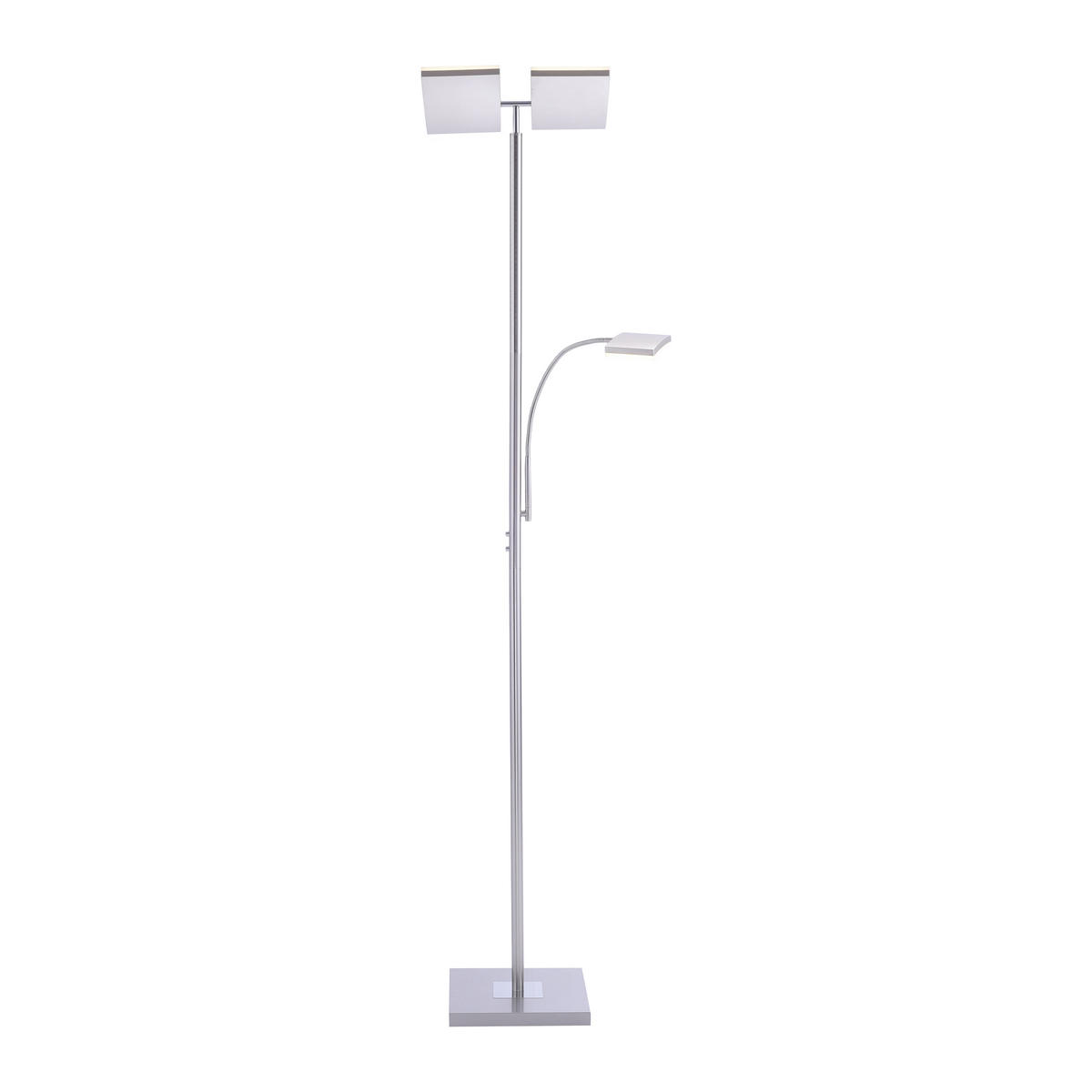 STOJACIA LED LAMPA, 62/61/196 cm - strieborná, Design, kov/plast (62/61/196cm)