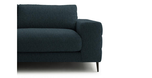 ECKSOFA  in Flachgewebe Petrol  177/253 cm  - Petrol/Schwarz, Design, Textil/Metall (177/253cm) - Dieter Knoll