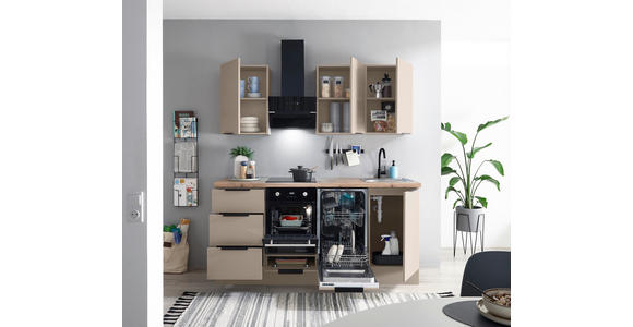 KÜCHENBLOCK   in Kaschmir  - Kaschmir/Schwarz, Basics, Holzwerkstoff/Metall (180/210/60cm) - Xora