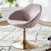 Sessel "WL6.204" , Samt Rosa    - Goldfarben/Rosa, MODERN, Textil/Metall (70/79/70cm) - MID.YOU