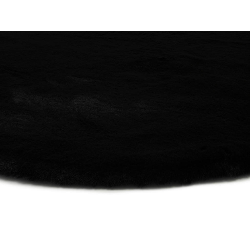 Thumbnail - Novel Hochflorteppich Silky Haven, Schwarz, Textil, Uni, rund, Oeko-Tex® Standard 100, für Fußbodenheizung geeignet, Tep...