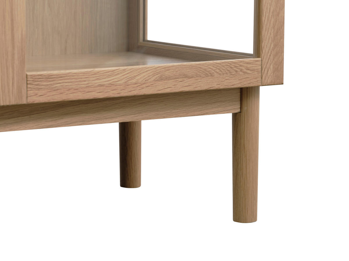 VITRINE in massiv, teilmassiv Eiche Eichefarben  - Eichefarben, Basics, Glas/Holz (90/190/40cm) - Boxxx