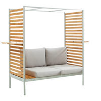 GARTENSET  - Hellgrau/Mintgrün, Design, Holz/Textil (169/170,5/77cm) - Ambia Garden