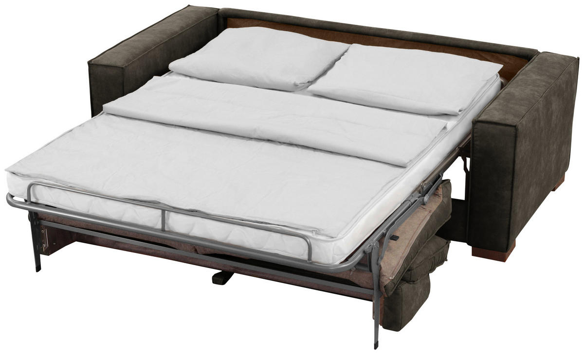 SCHLAFSOFA in Mikrofaser Anthrazit  - Dunkelbraun/Anthrazit, Design, Holz/Textil (203/85/99cm) - MID.YOU
