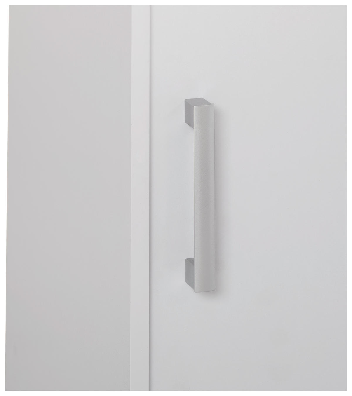 BÜRO abschließbar Silberfarben, Weiß - Silberfarben/Weiß, KONVENTIONELL, Holzwerkstoff/Kunststoff - Carryhome