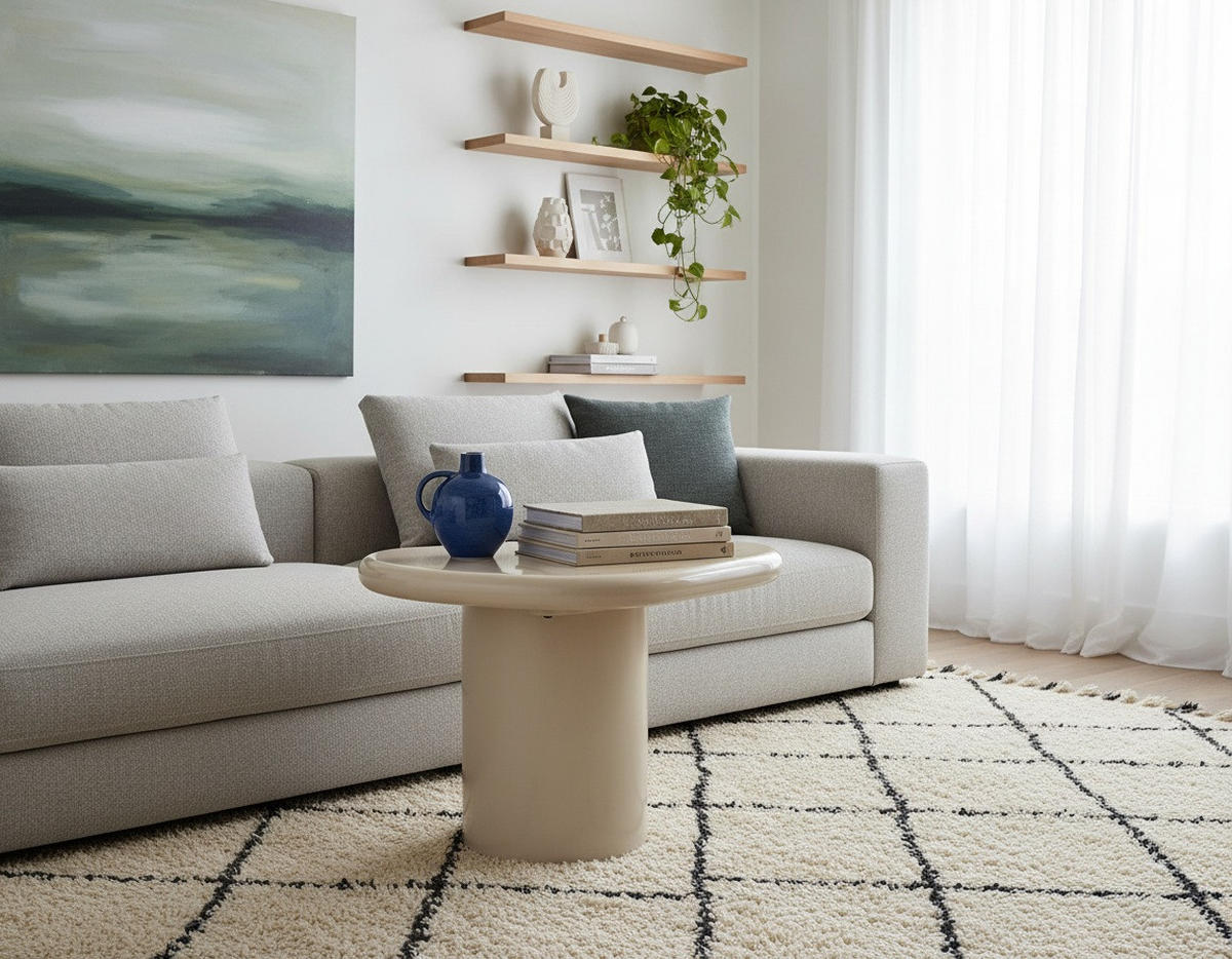 BEISTELLTISCH 59,5/39,5-46/40,5 cm Creme organisch  - Creme, LIFESTYLE, Holzwerkstoff (59,5/39,5-46/40,5cm) - Novel