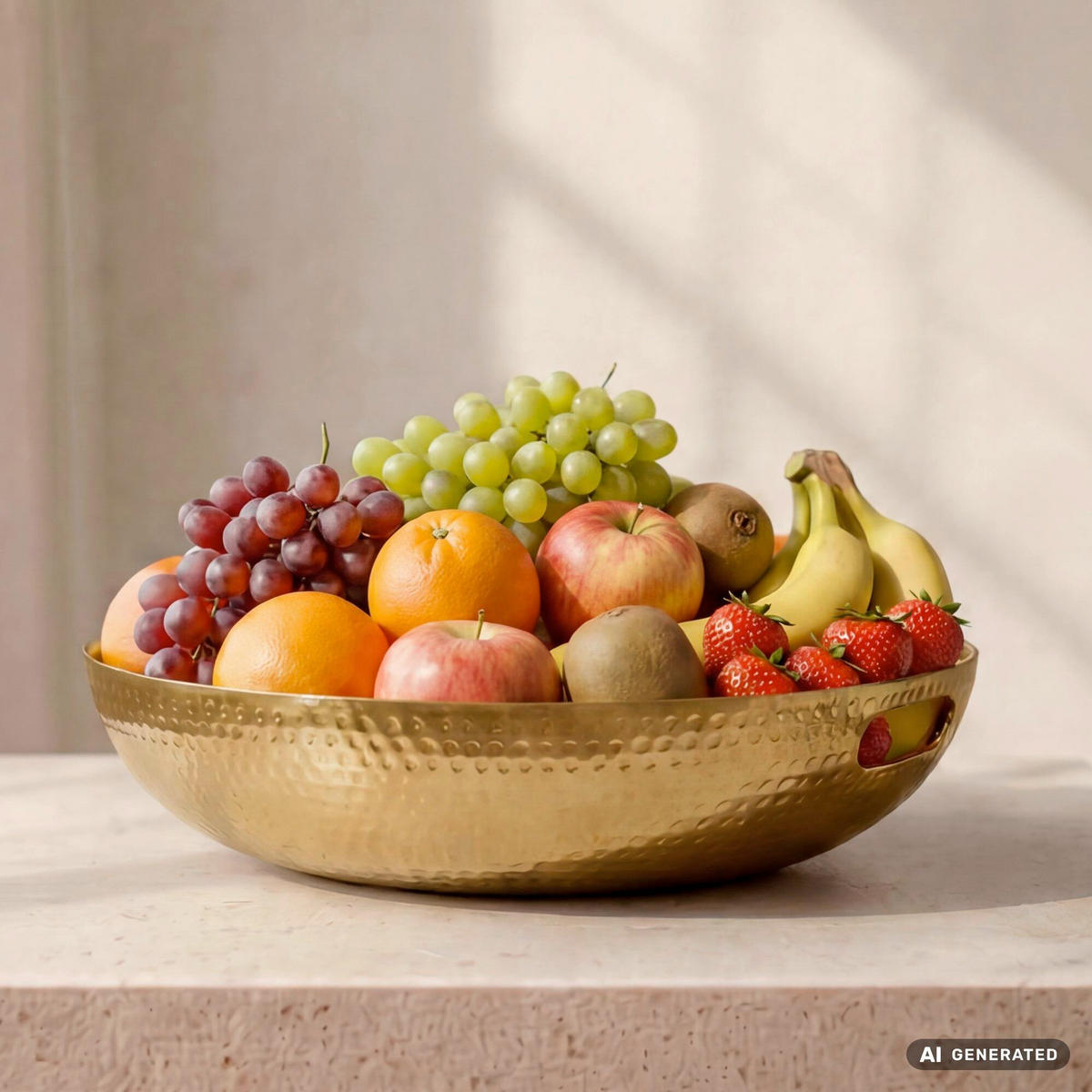OBSTSCHALE  - Goldfarben, Design, Metall (38/7/38cm) - Livetastic