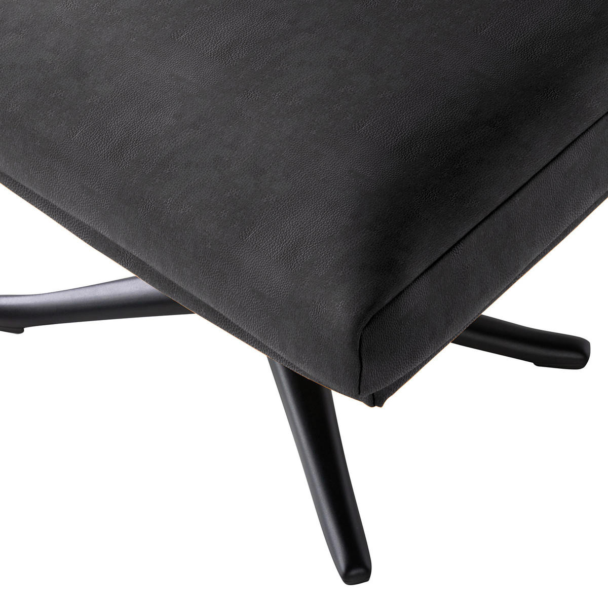 OHRENSESSEL in Schwarz  - Schwarz, Design, Leder/Metall (84/104/96cm) - home24