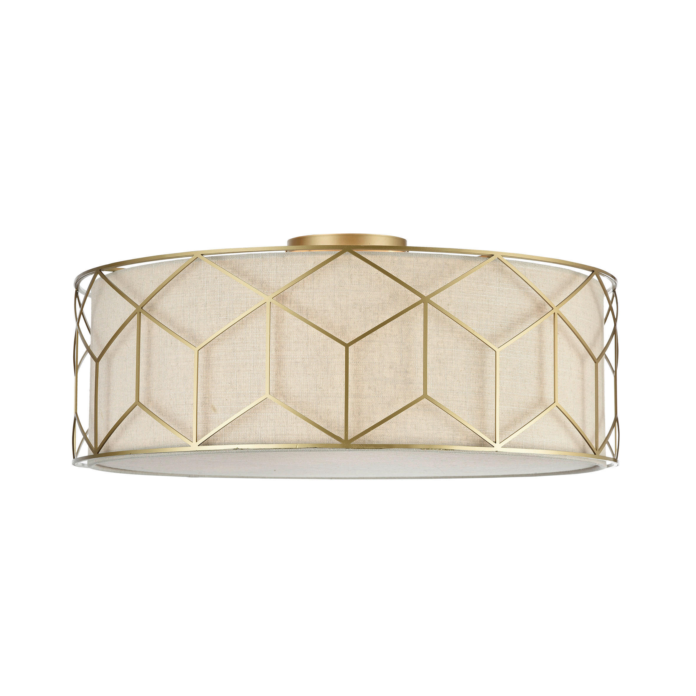 DECKENLEUCHTE 60 W     - Beige/Goldfarben, Trend, Kunststoff/Textil (57/19/57cm) - MAYTONI