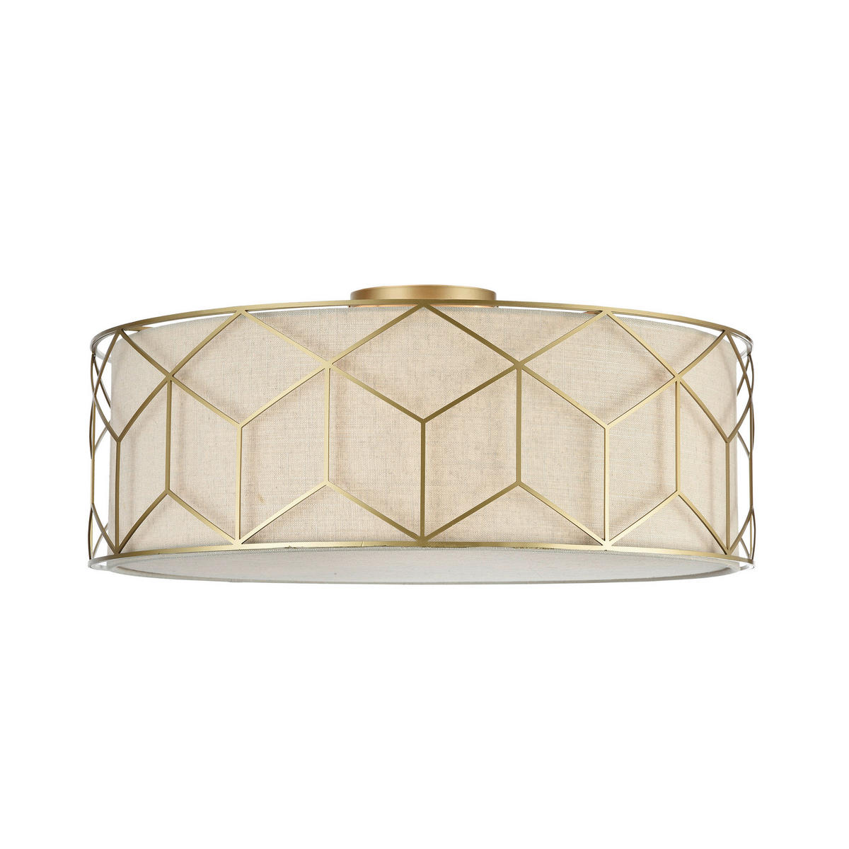 DECKENLEUCHTE 60 W     - Beige/Goldfarben, Trend, Kunststoff/Textil (57/19/57cm) - MAYTONI