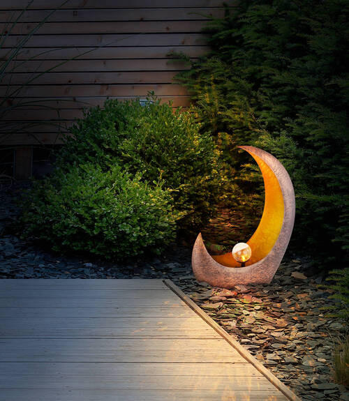 SOLARLEUCHTE - Klar/Messingfarben, Design, Glas/Metall (37,5/13,5/45cm) - Globo