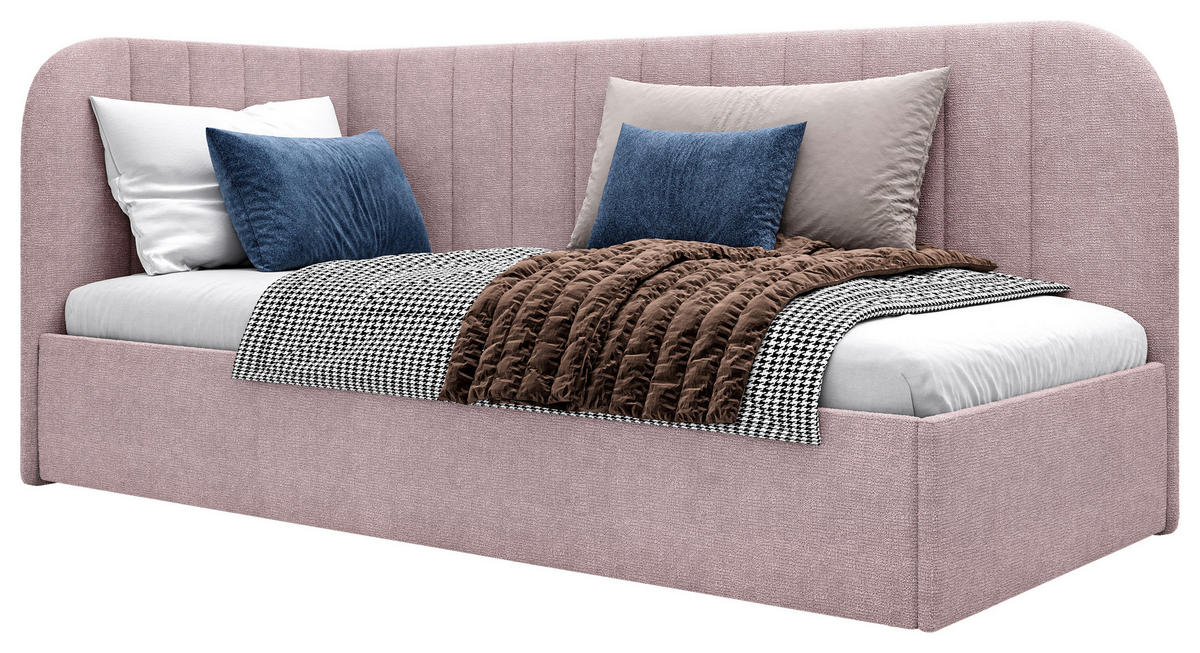 POLSTERBETT 90/200 cm  Rosa  - Schwarz/Rosa, Modern, Holz/Holzwerkstoff (90/200cm) - MID.YOU