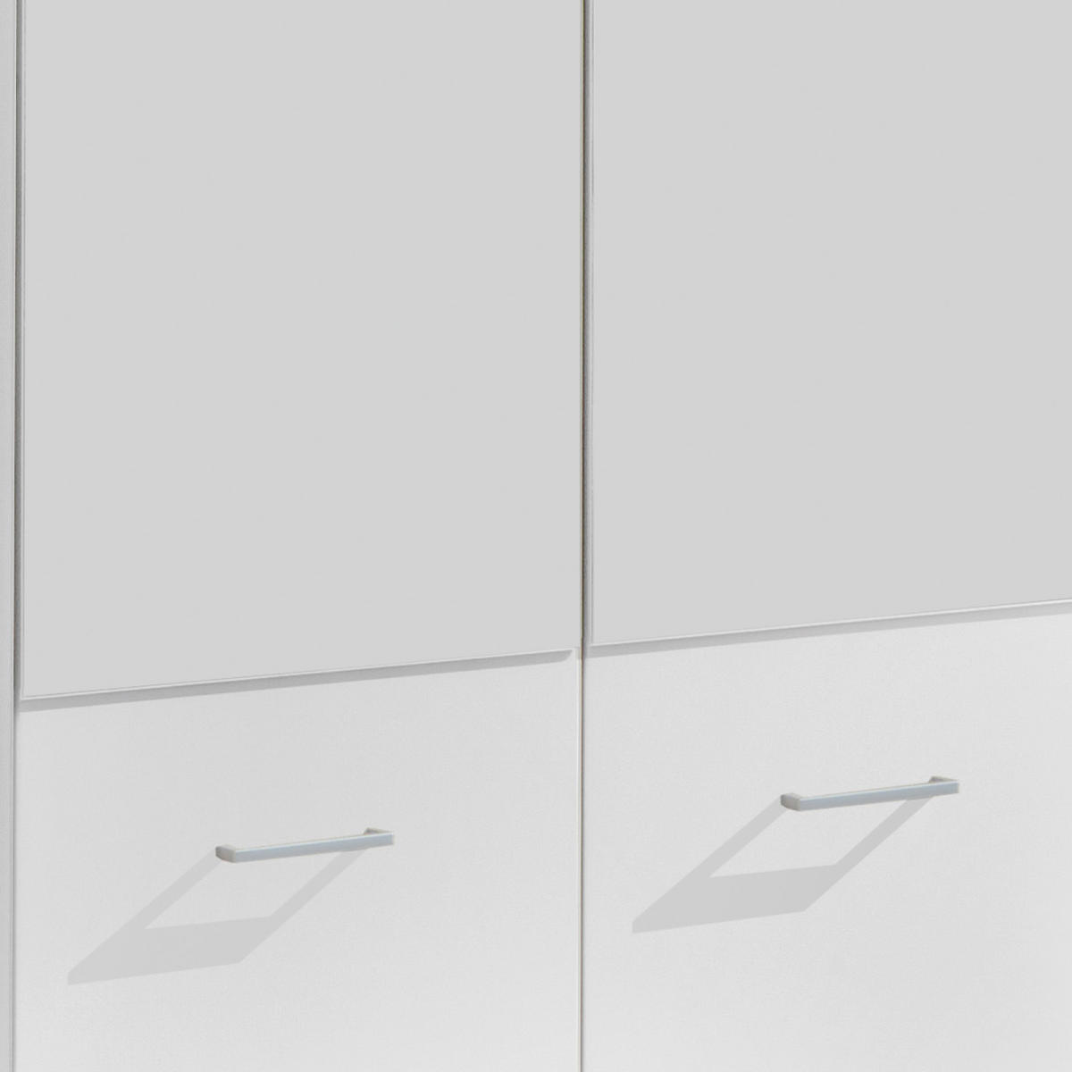 DREHTÜRENSCHRANK in Weiss  - Weiss/Alufarben, Konventionell, Glas/Holzwerkstoff (90/199/58cm) - MID.YOU