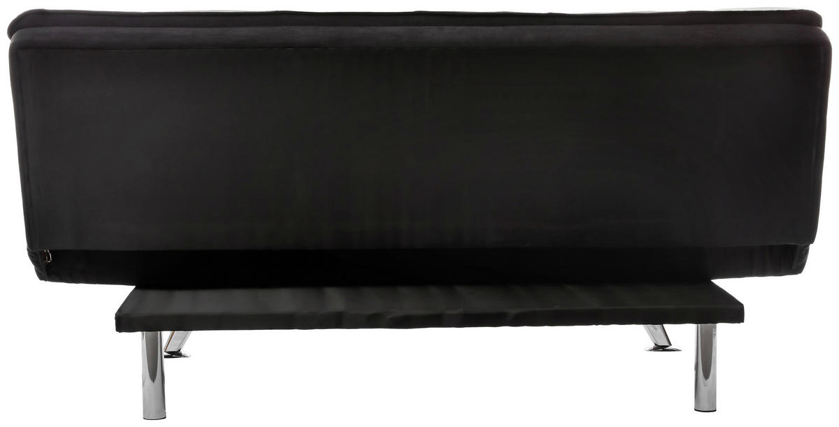 SCHLAFSOFA Samt Creme, Grau, Schwarz  - Silberfarben/Creme, Design, Textil/Metall (182/87/90cm) - P & B