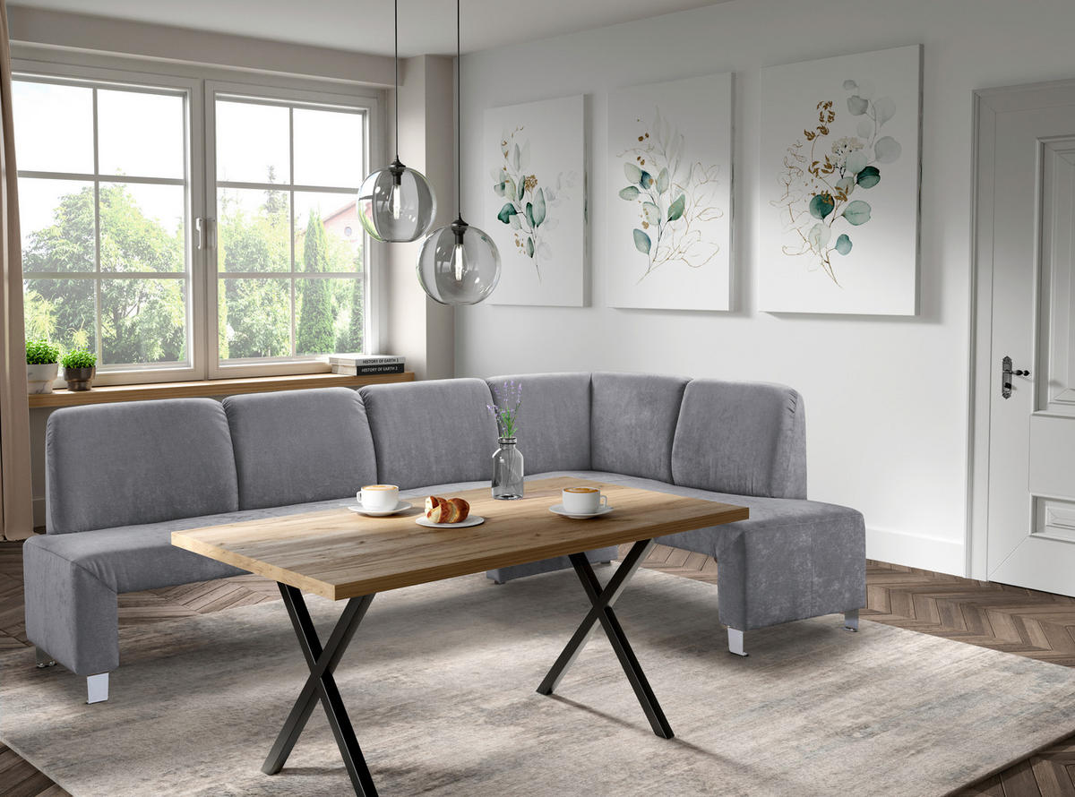 KLUPA KUTNA  antracit  drvo, tekstil, drvni materijal      - srebrne boje/antracit, Moderno, drvni materijal/drvo (243/158cm) - Livetastic