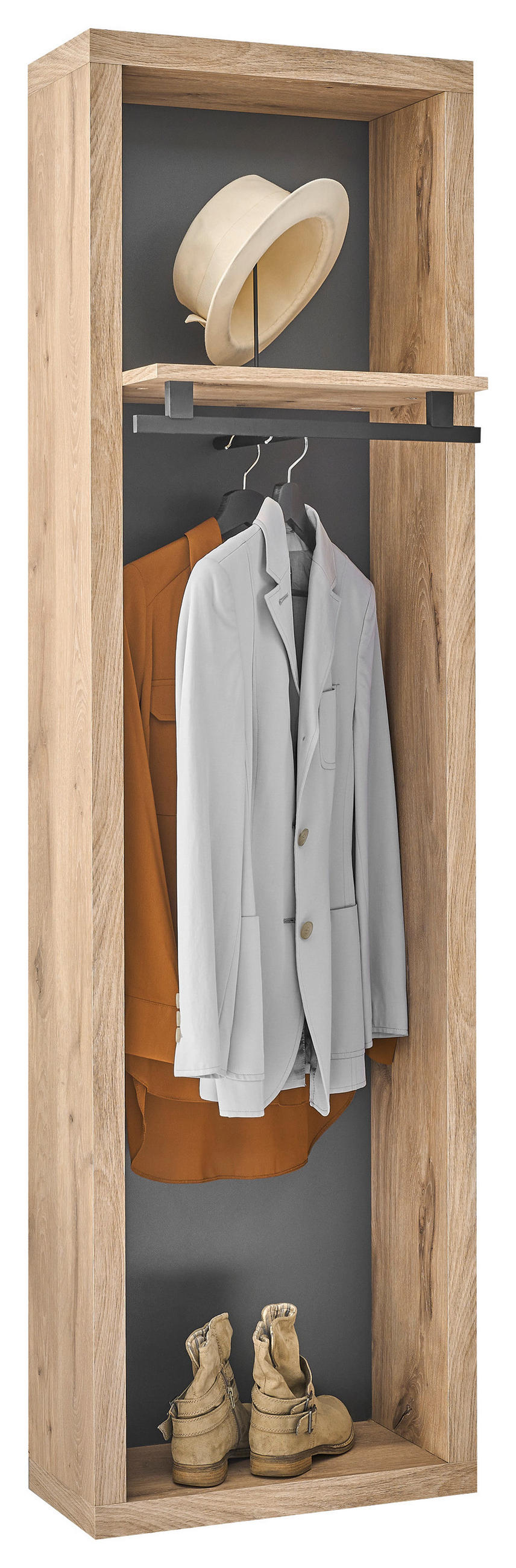 GARDEROBENPANEEL  in 51/178/35 cm  - Eichefarben/Anthrazit, Basics, Holzwerkstoff (51/178/35cm) - Carryhome