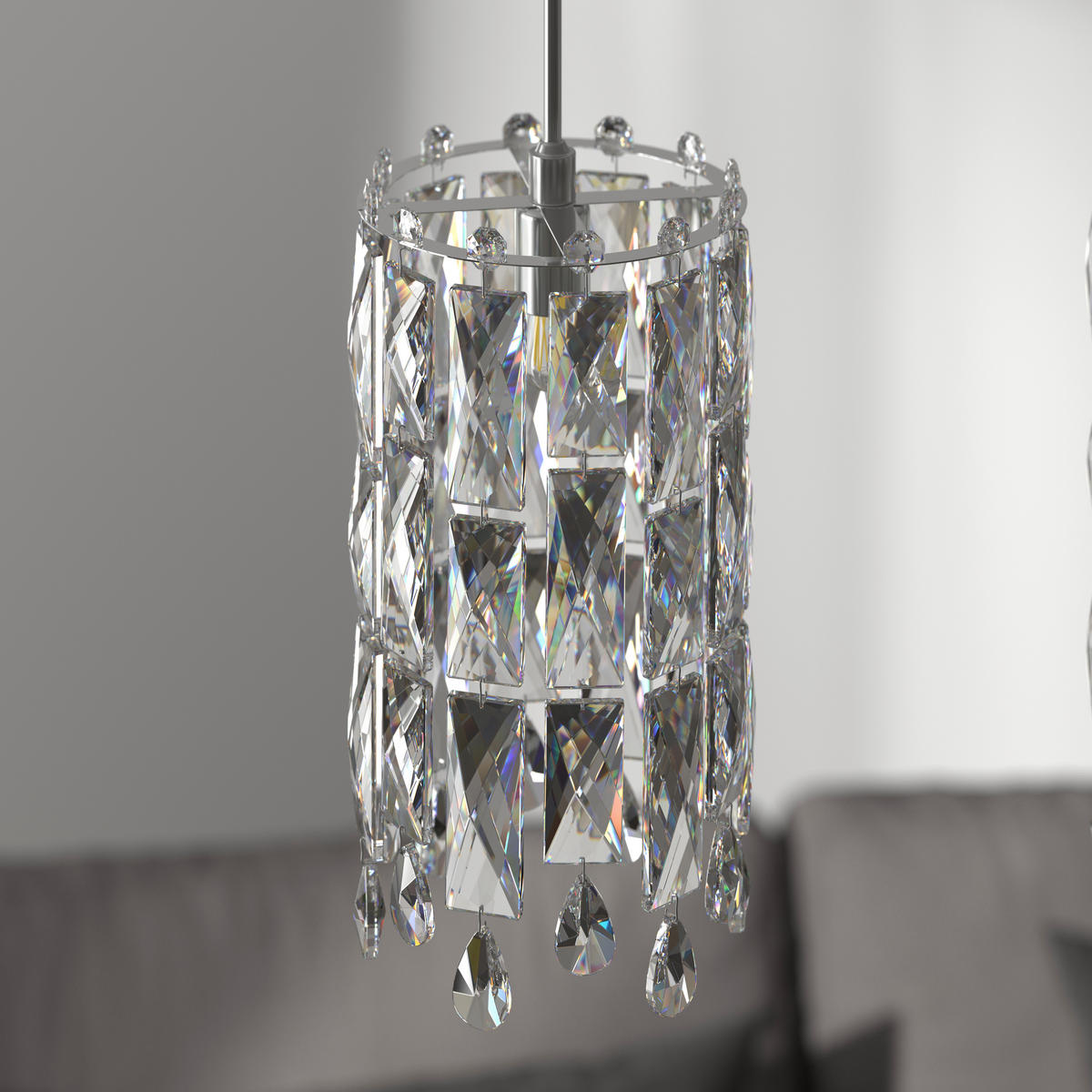 HÄNGELEUCHTE Hamilton 118/14/150 cm   - Chromfarben/Transparent, Design, Glas/Metall (118/14/150cm) - Glandor