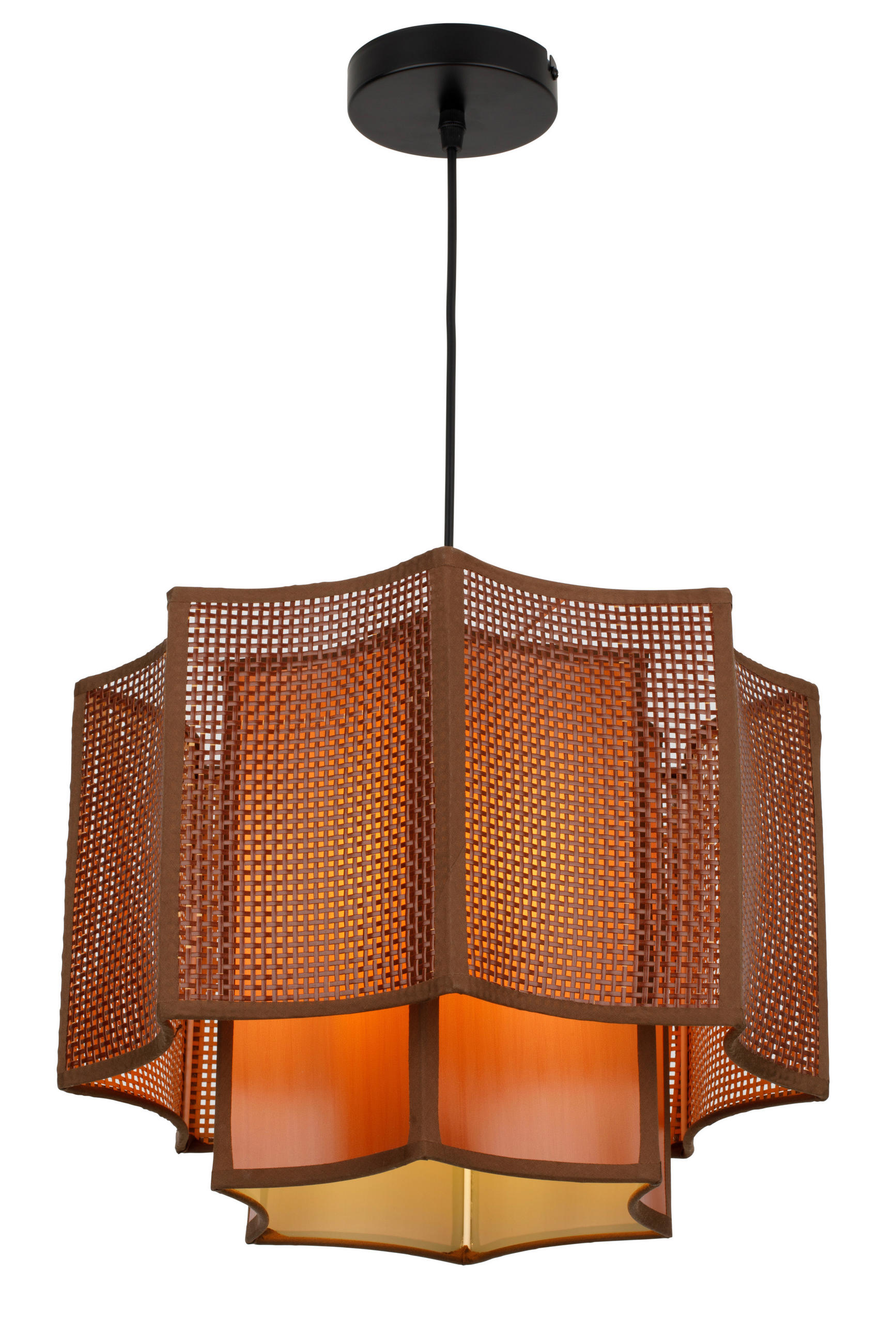 HÄNGELEUCHTE 38,5/150 cm  - Braun, Trend, Kunststoff/Textil (38,5/150cm) - Collett's Monde