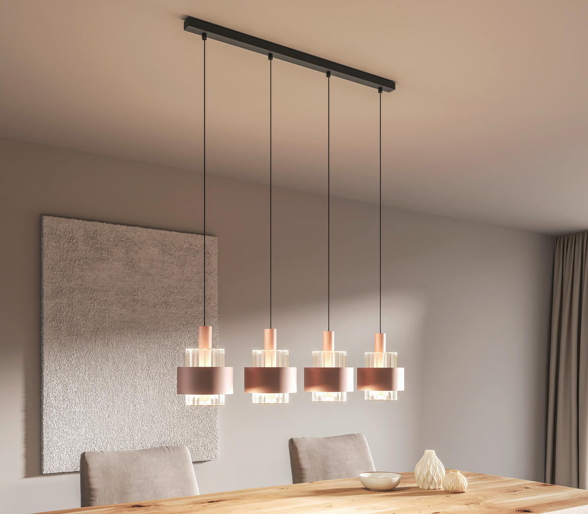 HÄNGELEUCHTE MILLEY 110/18,5/150 cm   - Klar/Schwarz, Design, Glas/Kunststoff (110/18,5/150cm)