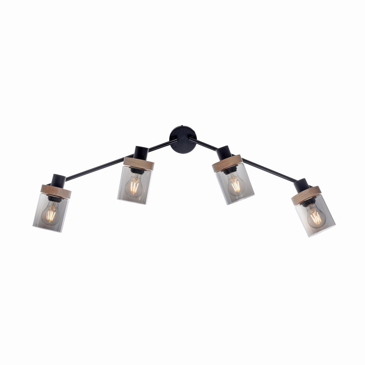 STRAHLER 114/110/25 cm   - Schwarz, Basics, Glas/Holz (114/110/25cm)