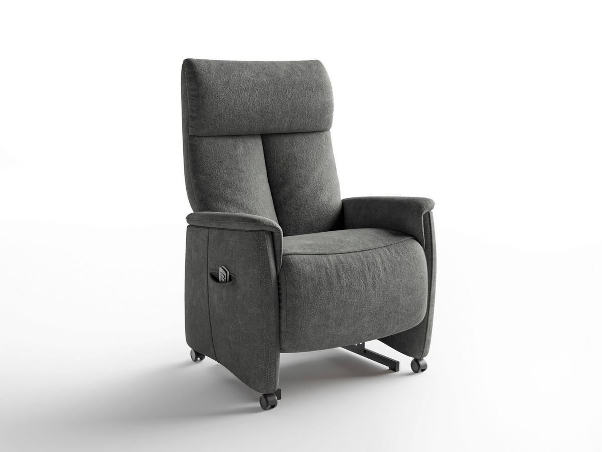 RELAXSESSEL in Textil Dunkelgrau  - Dunkelgrau/Schwarz, Basics, Kunststoff/Textil (76/114/84cm) - Sit & More