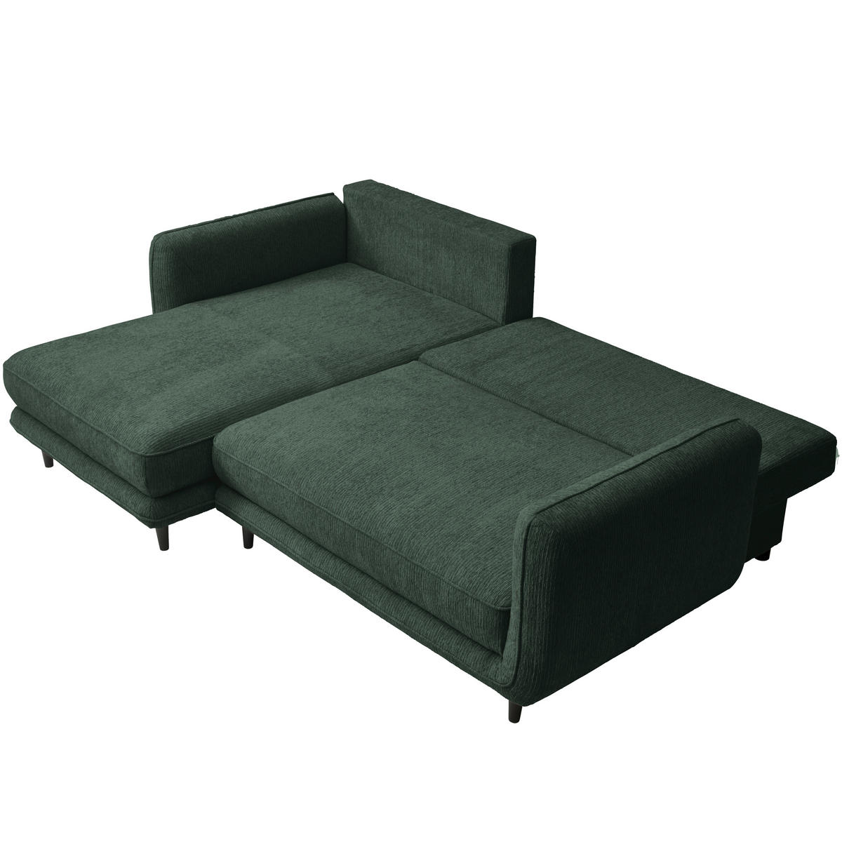 ECKSOFA in Struktur Dunkelgrün  - Dunkelgrün/Schwarz, Konventionell, Holz/Textil (170/247cm) - Carryhome