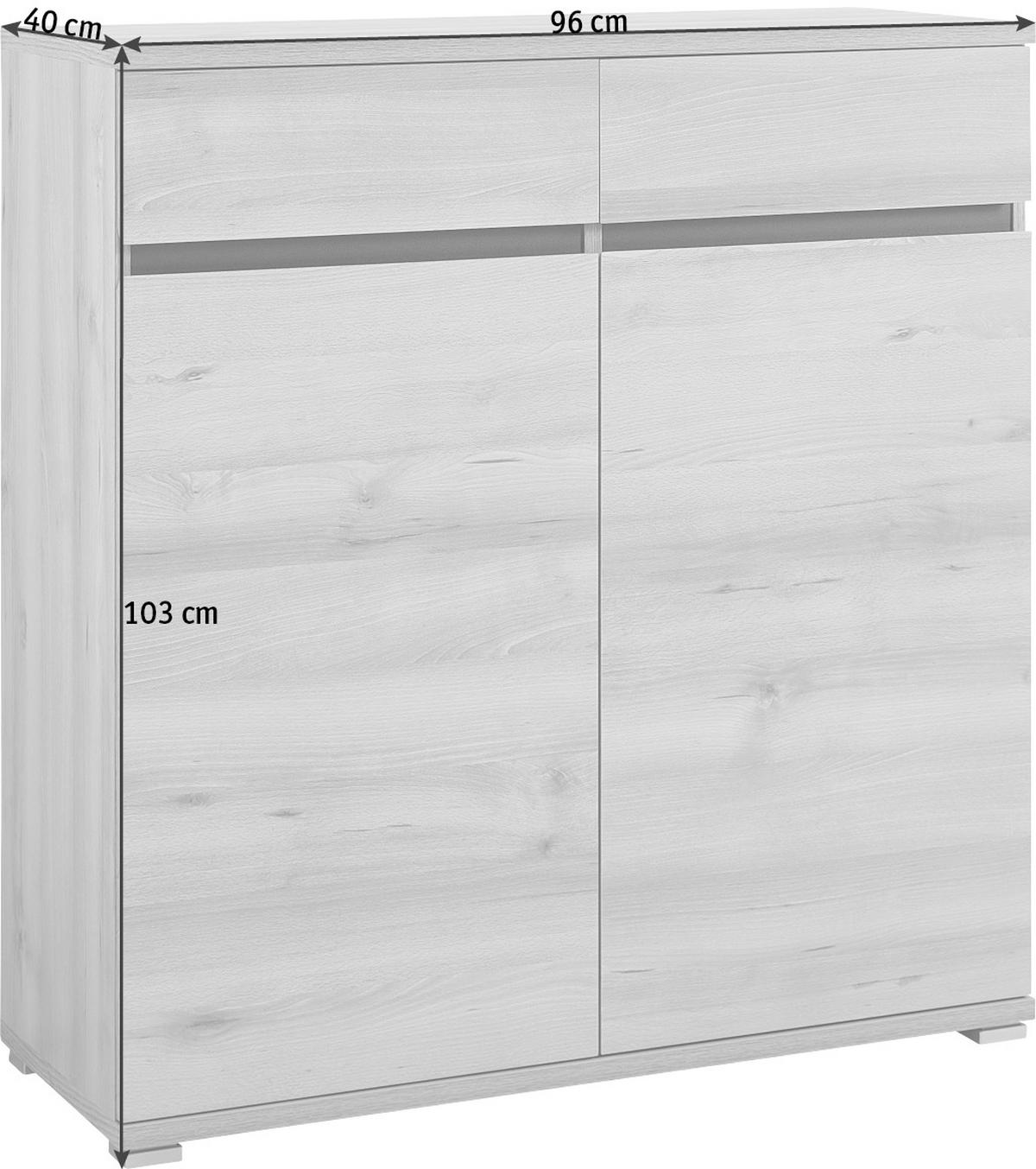 SCHUHSCHRANK Anthrazit, Buchefarben  - Anthrazit/Buchefarben, Basics, Holzwerkstoff (96/103/40cm) - Carryhome