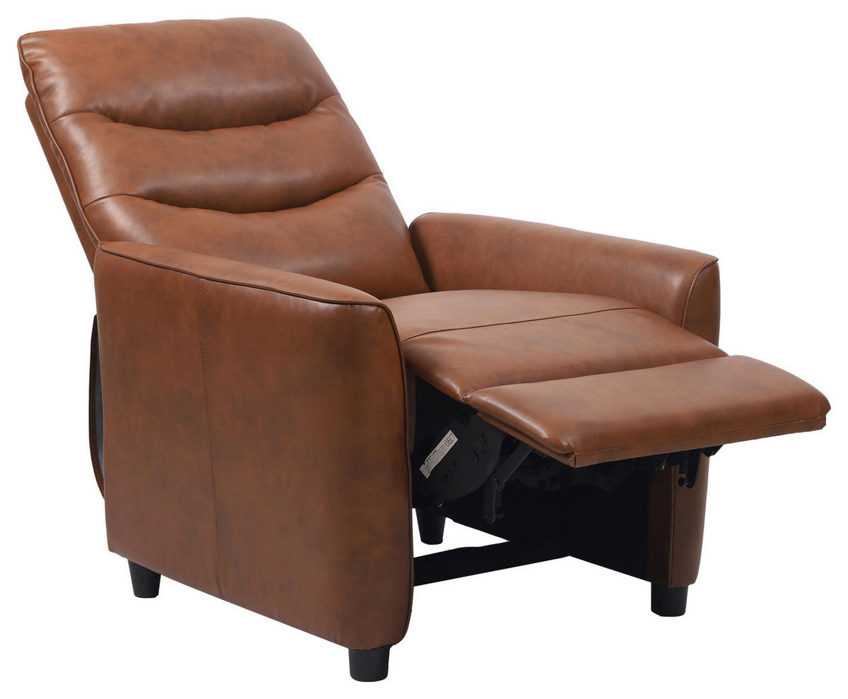 FERNSEHSESSEL  mit Lederlook Braun  - Schwarz/Braun, KONVENTIONELL, Textil/Metall (76/105/88cm) - MID.YOU