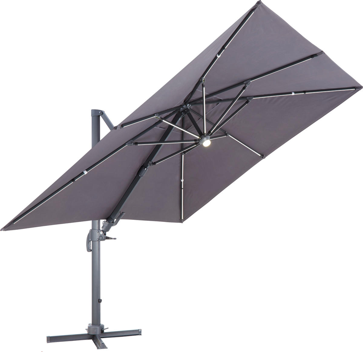 ZGLOBNI SUNCOBRAN - antracit, Lajfstajl, metal/tekstil (300/300cm) - Ambia Garden