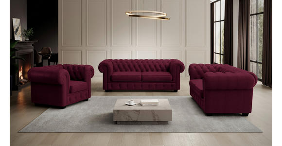 CHESTERFIELD-SESSEL - Wengefarben/Bordeaux, LIFESTYLE, Holz/Textil (115/76,5/96cm) - Landscape