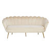 3-SITZER-SOFA in Samt Beige  - Beige/Goldfarben, MODERN, Textil/Metall (180/78/76cm) - Livetastic